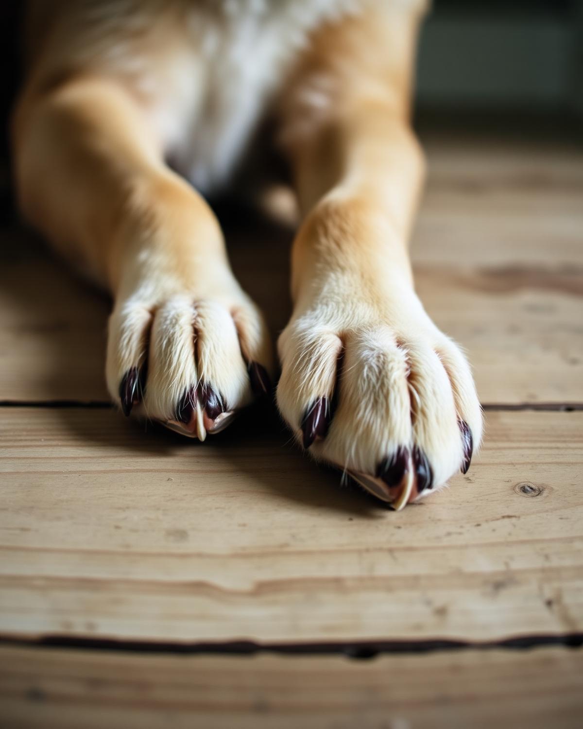Närbild på hundtassar
